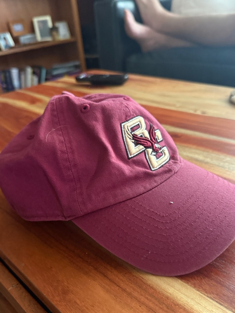 Embroidered Maroon Baseball Cap with Boston College Logo